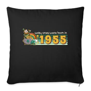 Les chanceux sont nés en 1955 tee St. Patrick’s - Housse de coussin décorative 45 x 45 cm - noir - Devant