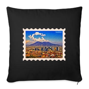Napoli Skyline Vesuvio - Sofa pillowcase 17,3'' x 17,3'' (45 x 45 cm) - black - Front