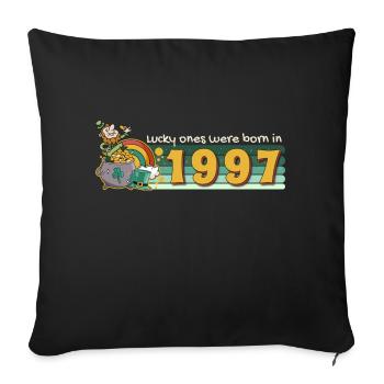 Les chanceux sont nés en 1997 tee St. Patrick’s - Housse de coussin décorative 45 x 45 cm - noir - Devant