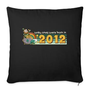 Les chanceux sont nés en 2012 tee St. Patrick’s - Housse de coussin décorative 45 x 45 cm - noir - Devant