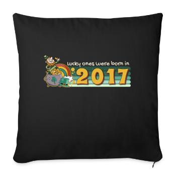Les chanceux sont nés en 2017 à St. Patrick’s - Housse de coussin décorative 45 x 45 cm - noir - Devant