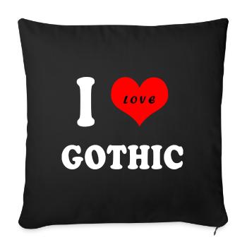J'adore le gothique - Housse de coussin décorative 45 x 45 cm - noir - Devant