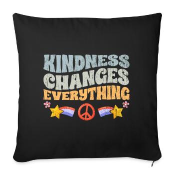 Vintage Kindness Changes Everything An - Sofakissenbezug 45 x 45 cm - Schwarz - Vorne