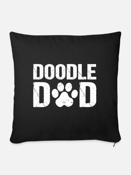 Doodle Dad Doodle Hunde - Sofakissenbezug 45 x 45 cm - Schwarz