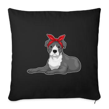 Arc de cheveux de pitbull - Housse de coussin décorative 45 x 45 cm - noir - Devant