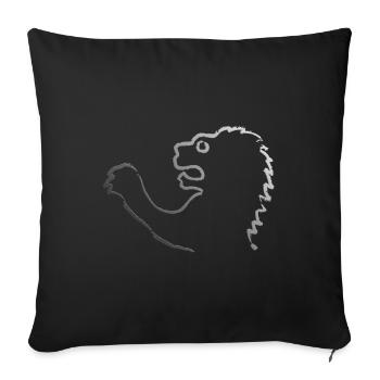 Contour métallique de la tête de lion - Housse de coussin décorative 45 x 45 cm - noir - Devant