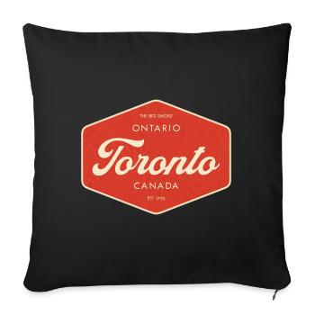 Panneau rétro de Toronto - Housse de coussin décorative 45 x 45 cm - noir - Devant
