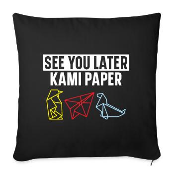 A plus tard Kami Paper Origami Art japonais - Housse de coussin décorative 45 x 45 cm - noir - Devant