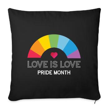 L’amour est l’amour. Mois de la fierté. - Housse de coussin décorative 45 x 45 cm - noir - Devant