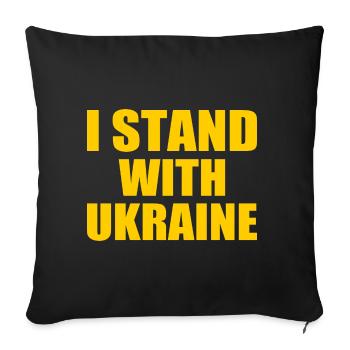 I stand with ukraine - Housse de coussin décorative 45 x 45 cm - noir - Devant