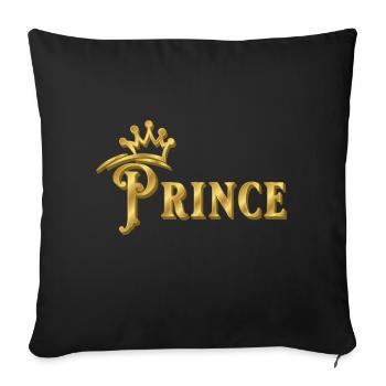 SIGNATURE DU PRINCE AVEC COURONNE D’OR - Housse de coussin décorative 45 x 45 cm - noir - Devant