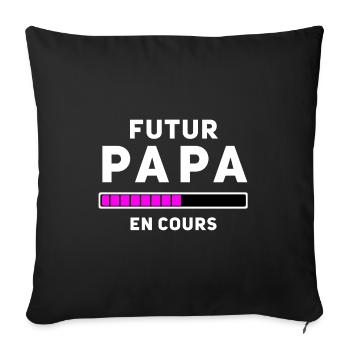 Futur Papa en cours W - Housse de coussin décorative 45 x 45 cm - noir - Devant