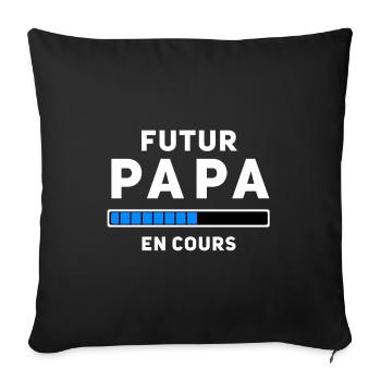 Futur Papa en cours W - Housse de coussin décorative 45 x 45 cm - noir - Devant