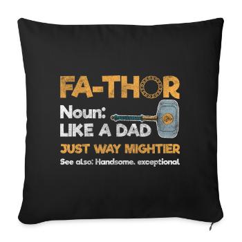 Thor Hammer Mythology - Sofa pillowcase 17,3'' x 17,3'' (45 x 45 cm) - black - Front