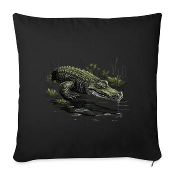 Crocodile Alligator Caiman Reptile - Sofa pillowcase 17,3'' x 17,3'' (45 x 45 cm) - black - Front