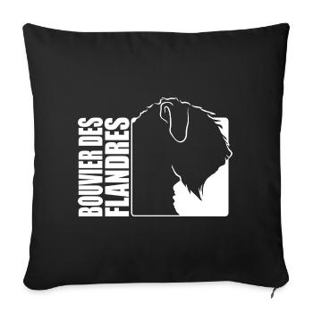 Bouvier des Flandres Profile Dog Dogs Wilsigns - Sofa pillowcase 17,3'' x 17,3'' (45 x 45 cm) - black - Front