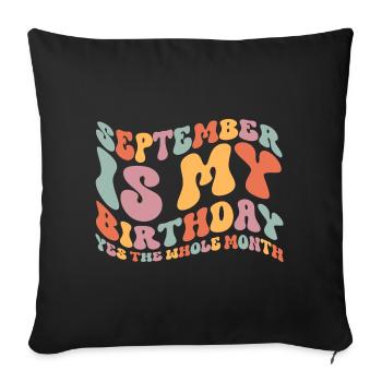 Septembre Anniversaire - Housse de coussin décorative 45 x 45 cm - noir - Devant