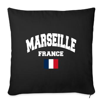 Marseille - Housse de coussin décorative 45 x 45 cm - noir - Devant