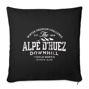 Alpe d huez downhill world series 1968 - Housse de coussin décorative 45 x 45 cm - noir - Devant