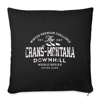 Crans Montana downhill world series 1987 - Sofa pillowcase 17,3'' x 17,3'' (45 x 45 cm) - black - Front