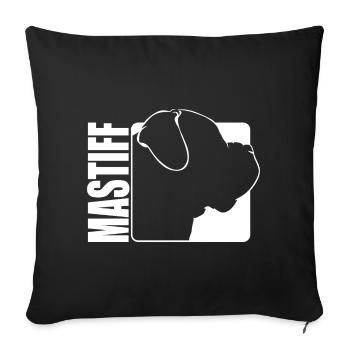 Mastiff Profile Dog Dogs Wilsigns - Sofa pillowcase 17,3'' x 17,3'' (45 x 45 cm) - black - Front