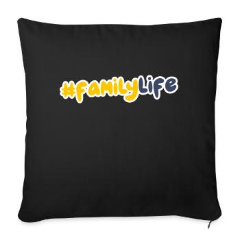 Vie familiale - Housse de coussin décorative 45 x 45 cm - noir - Devant