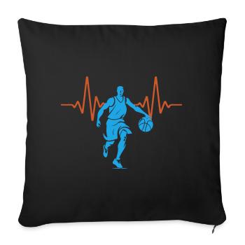 ECG Heartbeat Basketball Pulse | Couleurs changeantes - Housse de coussin décorative 45 x 45 cm - noir - Devant
