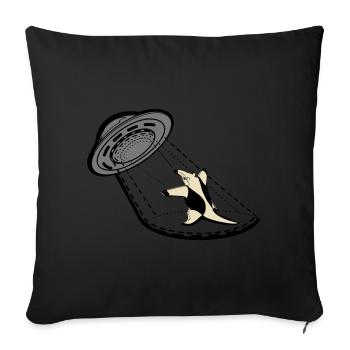 Tamandua Little anteater against UFO - Sofa pillowcase 17,3'' x 17,3'' (45 x 45 cm) - black - Front