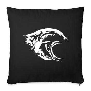 Surfing Waves Water Sea Surfer Symbol Icon - Sofa pillowcase 17,3'' x 17,3'' (45 x 45 cm) - black - Front