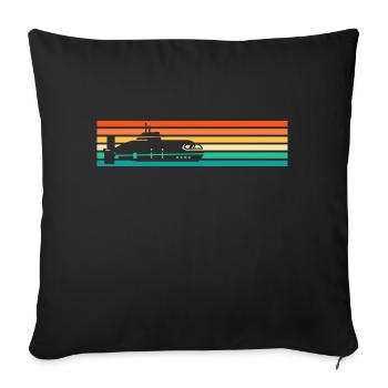 Submersible, sous-marin, submersible, sous-marin, sous-marin - Housse de coussin décorative 45 x 45 cm - noir - Devant