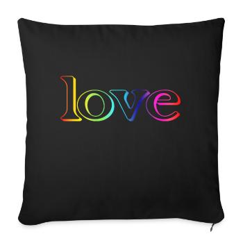 Love - Sofa pillowcase 17,3'' x 17,3'' (45 x 45 cm) - black - Front