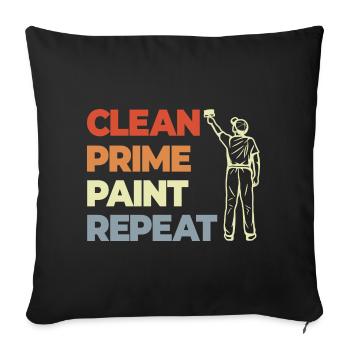 Répéter la peinture Clean Prime - Housse de coussin décorative 45 x 45 cm - noir - Devant