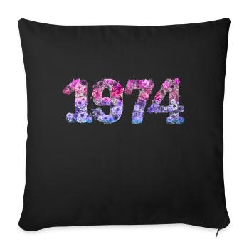 50e anniversaire vintage rétro Né en 1973 Anniversaire - Housse de coussin décorative 45 x 45 cm - noir - Devant