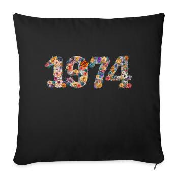 50e anniversaire vintage rétro Né en 1973 Anniversaire - Housse de coussin décorative 45 x 45 cm - noir - Devant