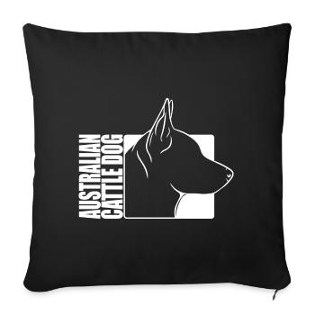 Profil de bouvier australien Chiens Chien Wilsigns - Housse de coussin décorative 45 x 45 cm - noir - Devant