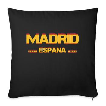 Madrid - Espagne - Housse de coussin décorative 45 x 45 cm - noir - Devant