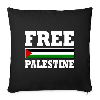 Free palestine - Housse de coussin décorative 45 x 45 cm - noir - Devant