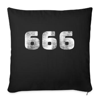 666 - Sofa pillowcase 17,3'' x 17,3'' (45 x 45 cm) - black - Front