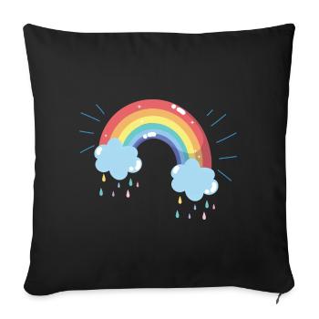 Pastel Rainbow Raincloud Arc - Sofa pillowcase 17,3'' x 17,3'' (45 x 45 cm) - black - Front