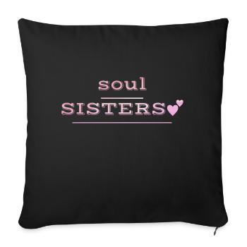 Besties - soul sisters - Sofa pillowcase 17,3'' x 17,3'' (45 x 45 cm) - black - Front