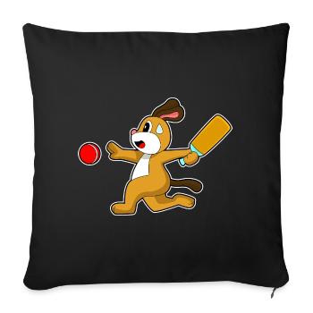 Chien Cricket Cricket Batte - Housse de coussin décorative 45 x 45 cm - noir - Devant