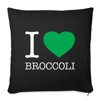 I LOVE BROCCOLI Brokkoli - Sofa pillowcase 17,3'' x 17,3'' (45 x 45 cm) - black - Front