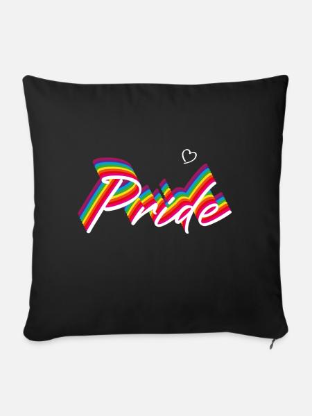 Rainbow Pride, gay, lesbian, lgbtq Shirt - Sofa pillowcase 17,3'' x 17,3'' (45 x 45 cm) - black