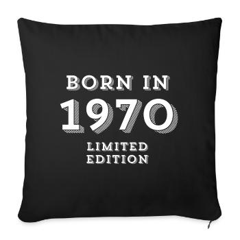 1970, année de naissance, vintage - Housse de coussin décorative 45 x 45 cm - noir - Devant