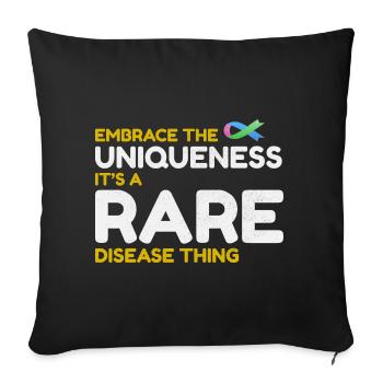 Une maladie rare unique en son genre : sensibiliser le public - Housse de coussin décorative 45 x 45 cm - noir - Devant