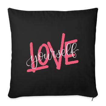 LOVE yourself - Sofa pillowcase 17,3'' x 17,3'' (45 x 45 cm) - black - Front
