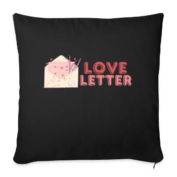 Lettre d’amour - Housse de coussin décorative 45 x 45 cm - noir - Devant