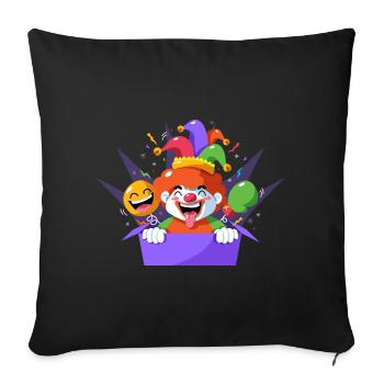 Clown, Carnaval, Carnaval, Costume De Carnaval, Parade, Célébration, Bouffon, - Housse de coussin décorative 45 x 45 cm - noir - Devant