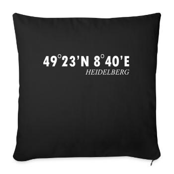 Mannheim Monnem Mannheimat - Housse de coussin décorative 45 x 45 cm - noir - Devant