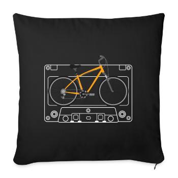 Orange Bike Line Art - Sofa pillowcase 17,3'' x 17,3'' (45 x 45 cm) - black - Front